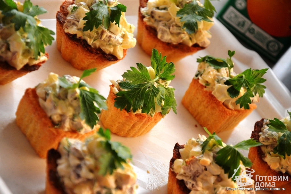 Корзиночки с куриным салатом, пошаговый рецепт с фото Корзиночки с куриным салатом, пошаговый рецепт с фото